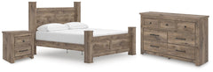 J&M Furniture - Ashley Furniture - Rusticott King Poster Bed, Dresser and Nightstand - King Poster Bed, Dresser and Nightstand - PCB2260B9