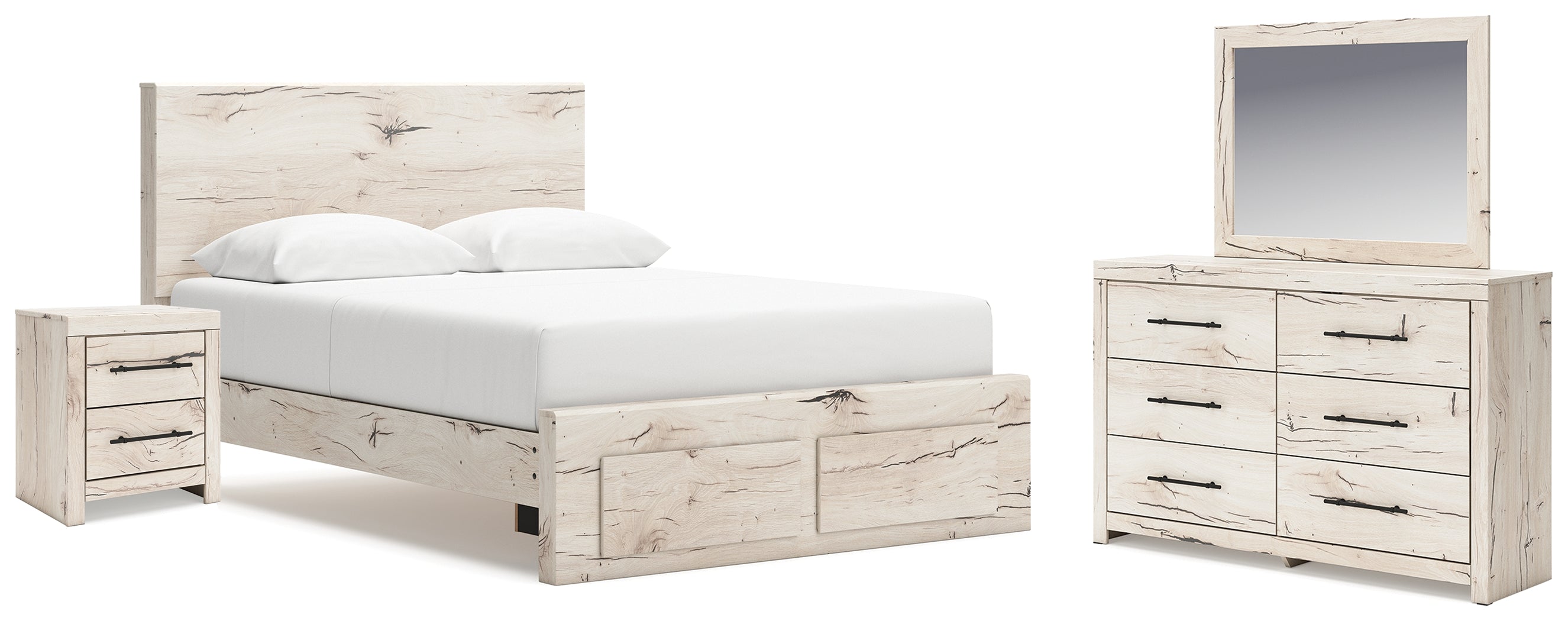 J&M Furniture - Ashley Furniture - Lawroy Queen Storage Bed, Dresser, Mirror, Nightstand - Queen Storage Bed, Dresser, Mirror, Nightstand - B2310B41