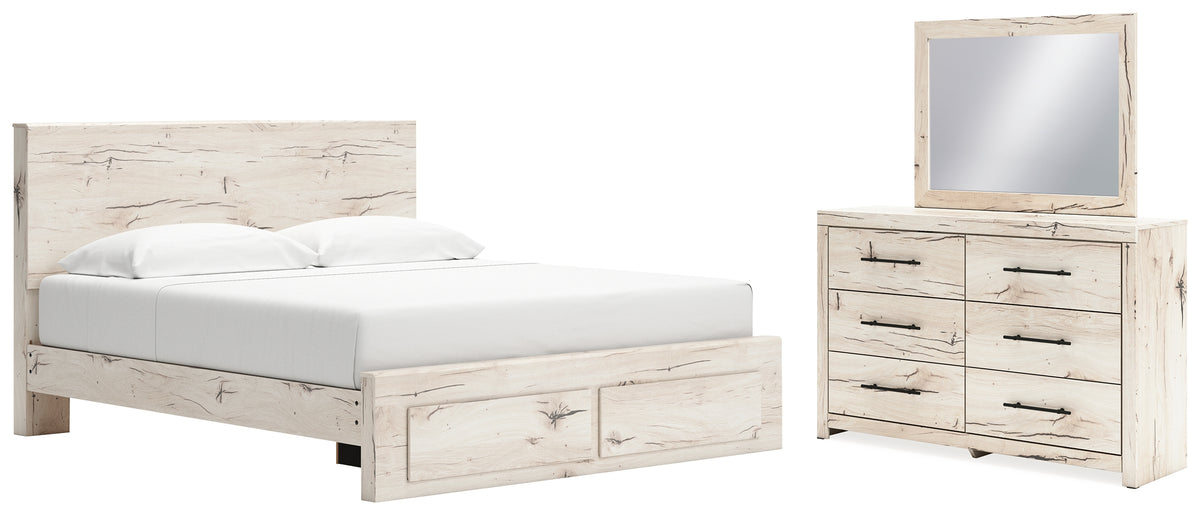 J&M Furniture - Ashley Furniture - Lawroy King Panel Storage Bed, Dresser and Mirror - King Panel Storage Bed, Dresser and Mirror - B2310B35