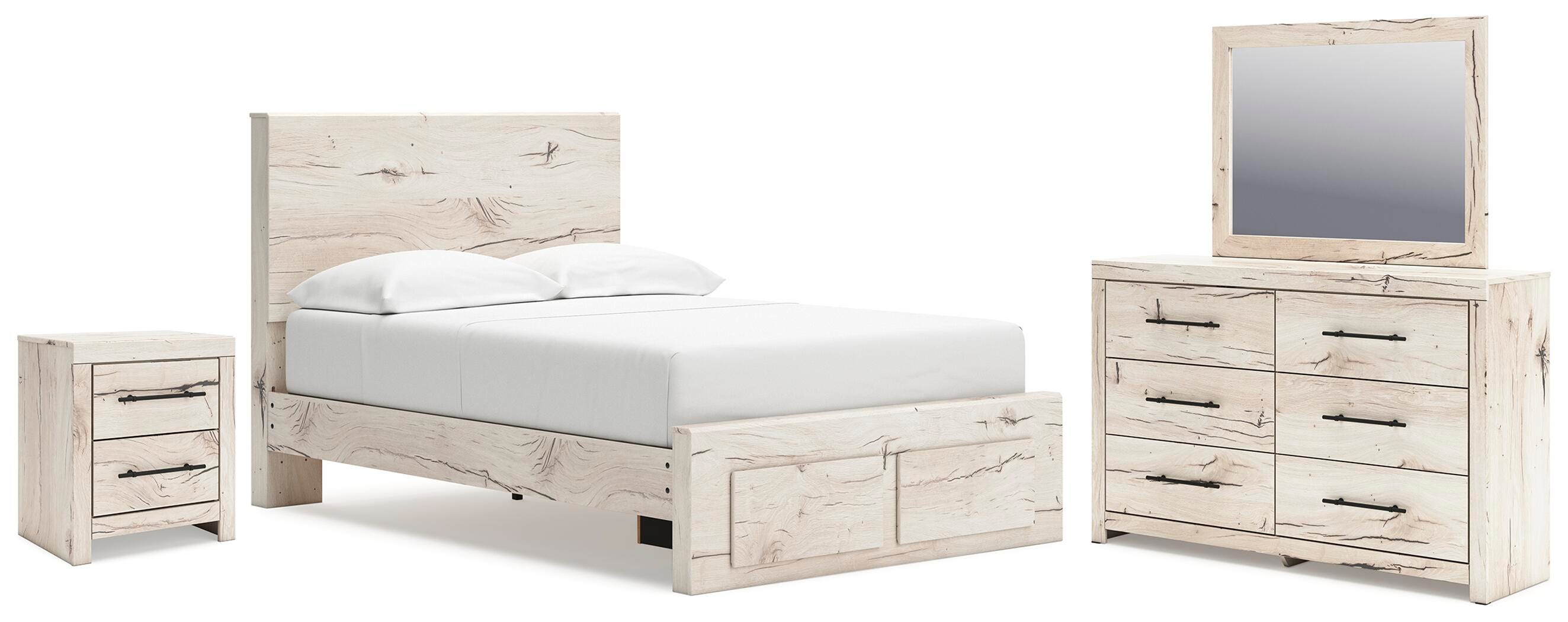 J&M Furniture - Ashley Furniture - Lawroy Full Panel Storage Bed, Dresser, Mirror and Nightstand - Full Panel Storage Bed, Dresser, Mirror and Nightstand - B2310B54