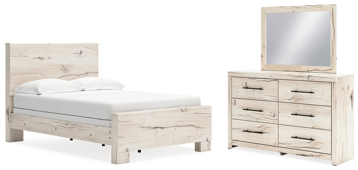 J&M Furniture - Ashley Furniture - Lawroy Full Panel Bed, Dresser and Mirror - Full Panel Bed, Dresser and Mirror - B2310B18