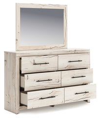 Lawroy King Panel Bed with Storage, Dresser and Mirror