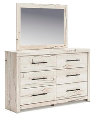 Lawroy King Panel Storage Bed, Dresser, Mirror and Nightstand