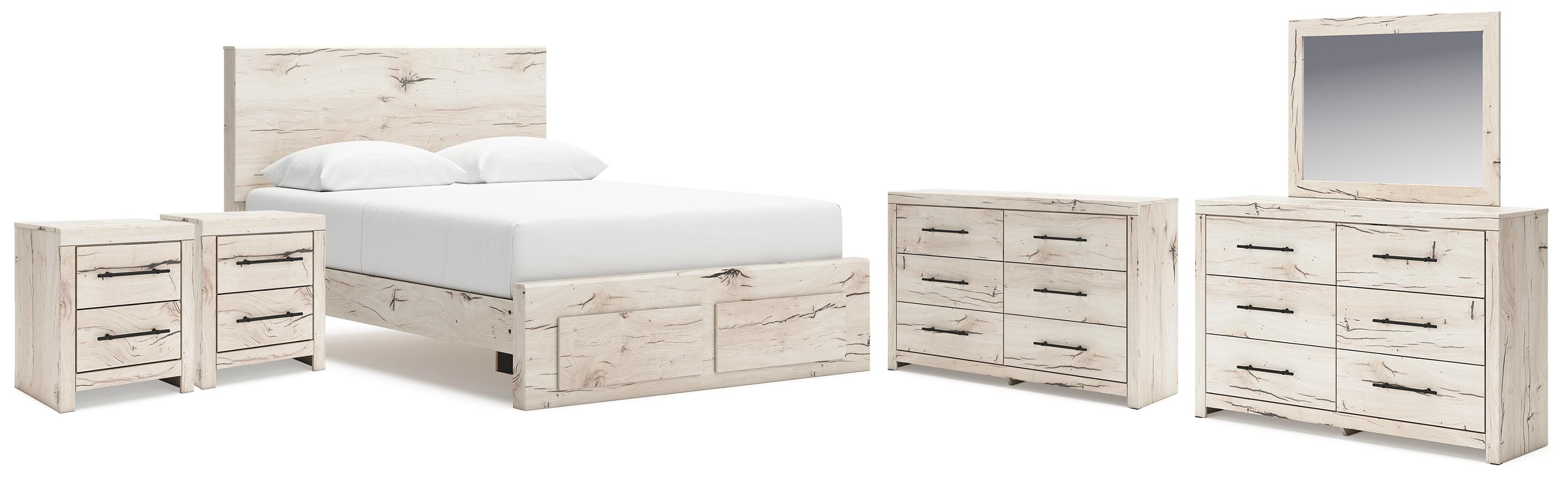 J&M Furniture - Ashley Furniture - Lawroy Queen Storage Bed, 2 Dressers, Mirror and 2 Nightstands - Queen Storage Bed, 2 Dressers, Mirror and 2 Nightstands - B2310B49