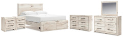 J&M Furniture - Ashley Furniture - Lawroy Queen Storage Bed, 2 Dressers, Mirror and 2 Nightstands - Queen Storage Bed, 2 Dressers, Mirror and 2 Nightstands - B2310B49