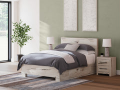 J&M Furniture - Ashley Furniture - Lawroy Queen Panel Bed with Storage - Queen Panel Bed with Storage / Light Natural - B2310B6