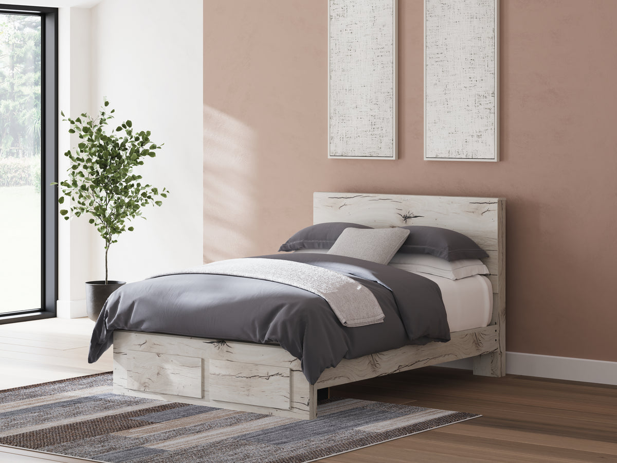 J&M Furniture - Ashley Furniture - Lawroy Queen Panel Storage Bed - Queen Panel Storage Bed / Light Natural - B2310B4
