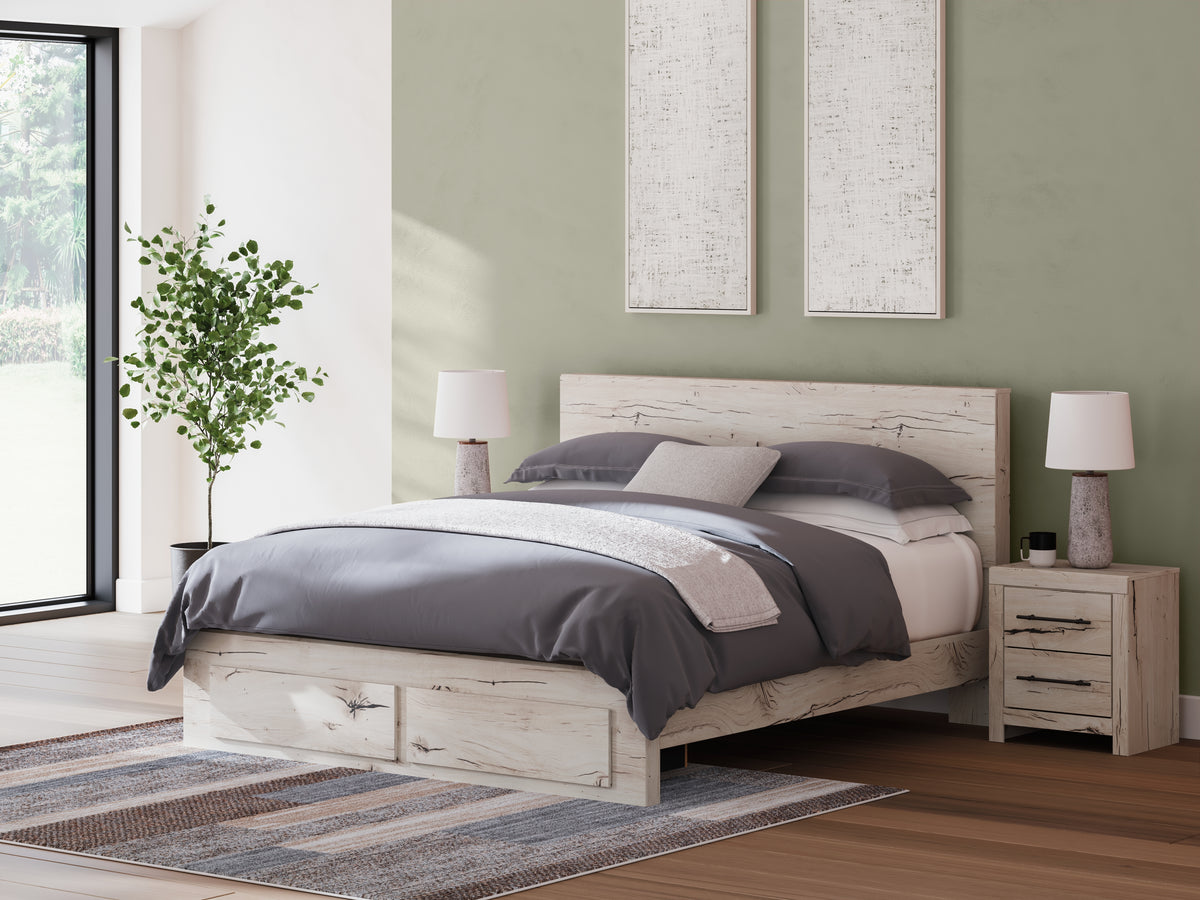 J&M Furniture - Ashley Furniture - Lawroy King Panel Storage Bed - King Panel Storage Bed / Light Natural - B2310B11