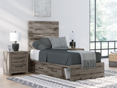 J&M Furniture - Ashley Furniture - Graystorm Twin Panel Storage Bed - Twin Panel Storage Bed / Brown Gray - PCB2405B18