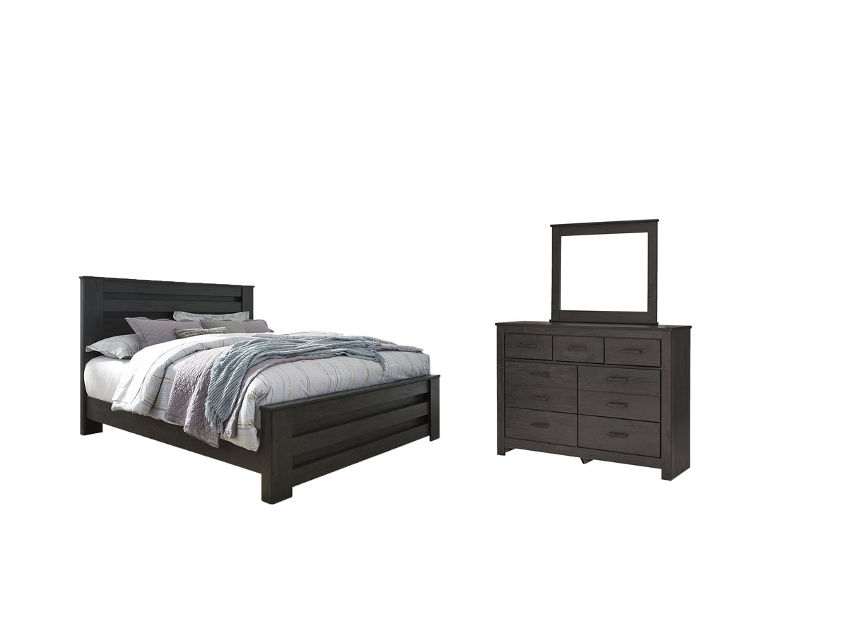 J&M Furniture - Ashley Furniture - Brinxton King Panel Bed, Dresser and Mirror - King Panel Bed, Dresser and Mirror - B249B20