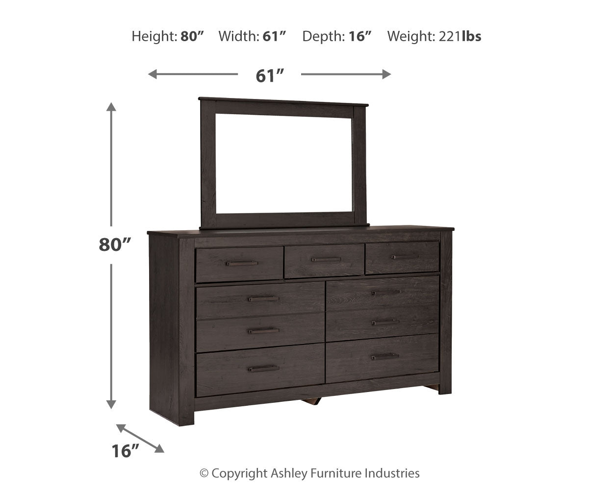Brinxton Dresser, Mirror and Nightstand