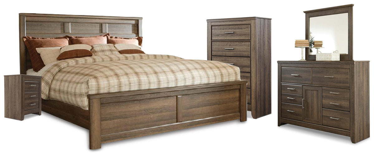 J&M Furniture - Ashley Furniture - Juararo California King Panel Bed, Dresser, Mirror, Chest and Nightstand - California King Panel Bed, Dresser, Mirror, Chest and Nightstand - B251B40