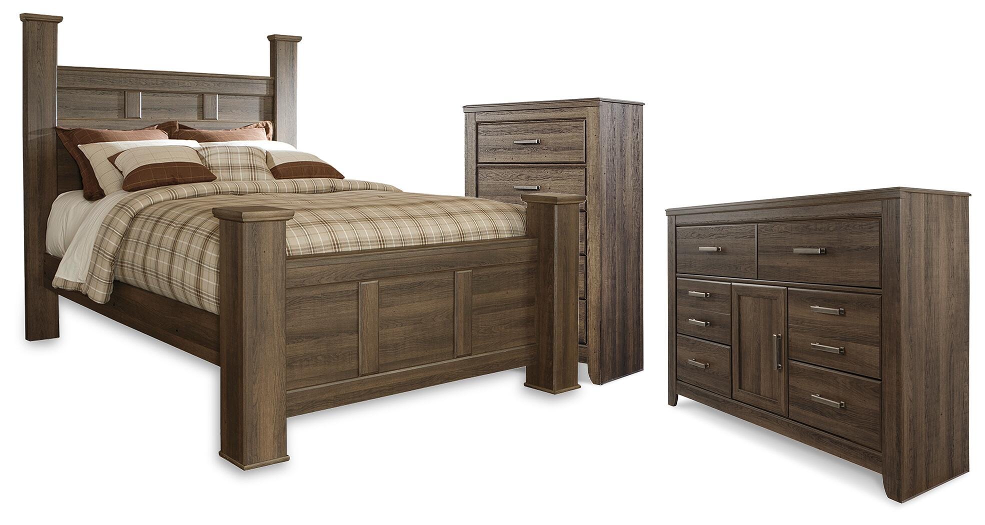 J&M Furniture - Ashley Furniture - Juararo Queen Poster Bed, Dresser and Chest - Queen Poster Bed, Dresser and Chest - B251B44