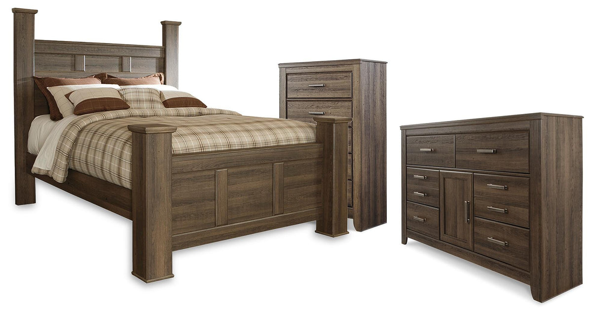 J&M Furniture - Ashley Furniture - Juararo Queen Poster Bed, Dresser and Chest - Queen Poster Bed, Dresser and Chest - B251B44