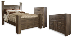 J&M Furniture - Ashley Furniture - Juararo Queen Poster Bed, Dresser and Chest - Queen Poster Bed, Dresser and Chest - B251B44