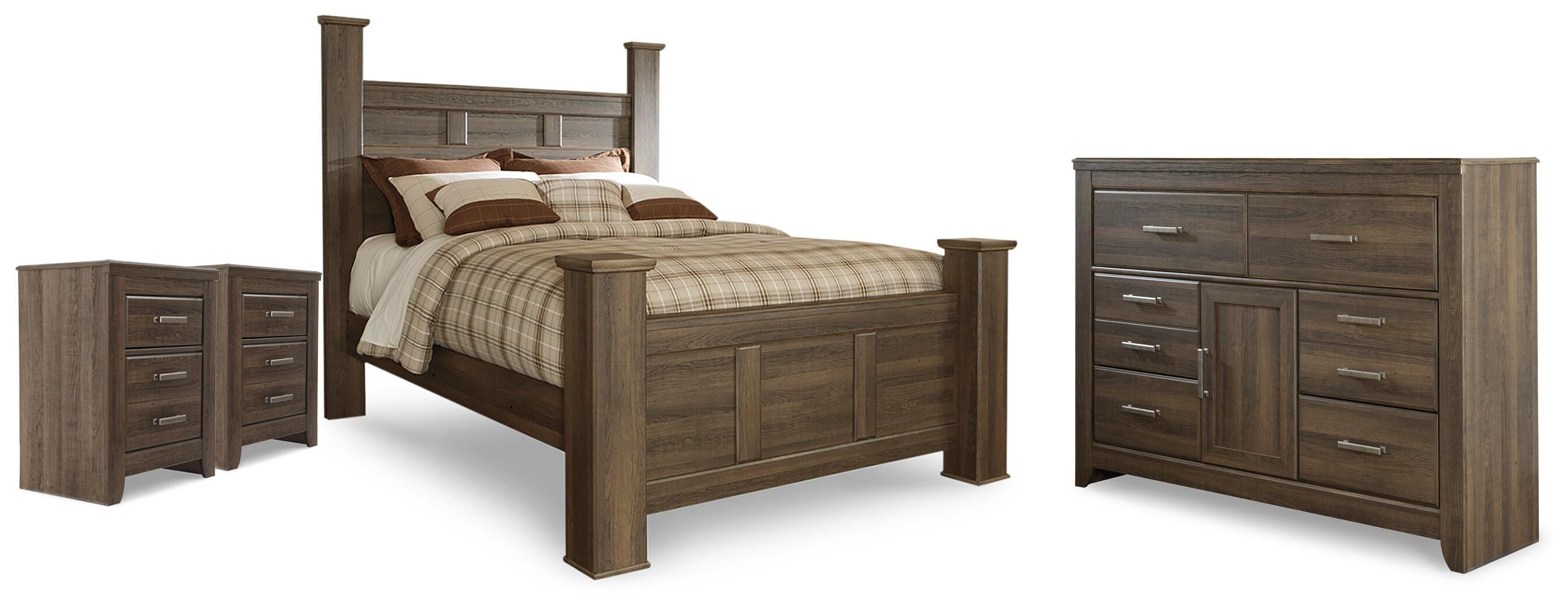 J&M Furniture - Ashley Furniture - Juararo Queen Poster Bed, Dresser and 2 Nightstands - Queen Poster Bed, Dresser and 2 Nightstands - B251B48
