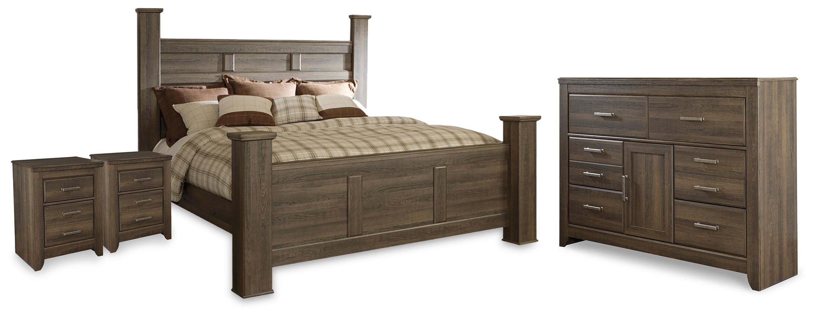 J&M Furniture - Ashley Furniture - Juararo California King Poster Bed, Dresser and 2 Nightstands - California King Poster Bed, Dresser and 2 Nightstands - B251B47