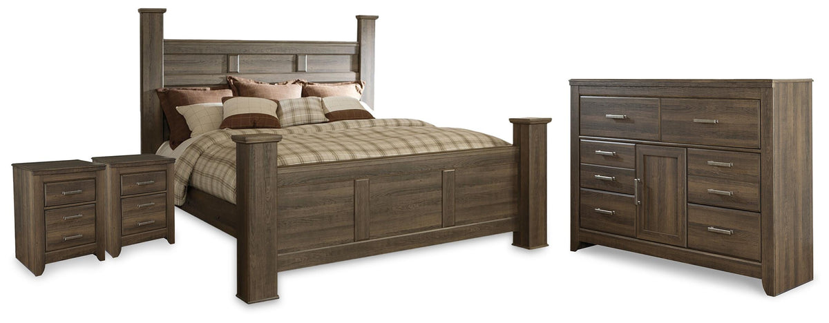 J&M Furniture - Ashley Furniture - Juararo California King Poster Bed, Dresser and 2 Nightstands - California King Poster Bed, Dresser and 2 Nightstands - B251B47
