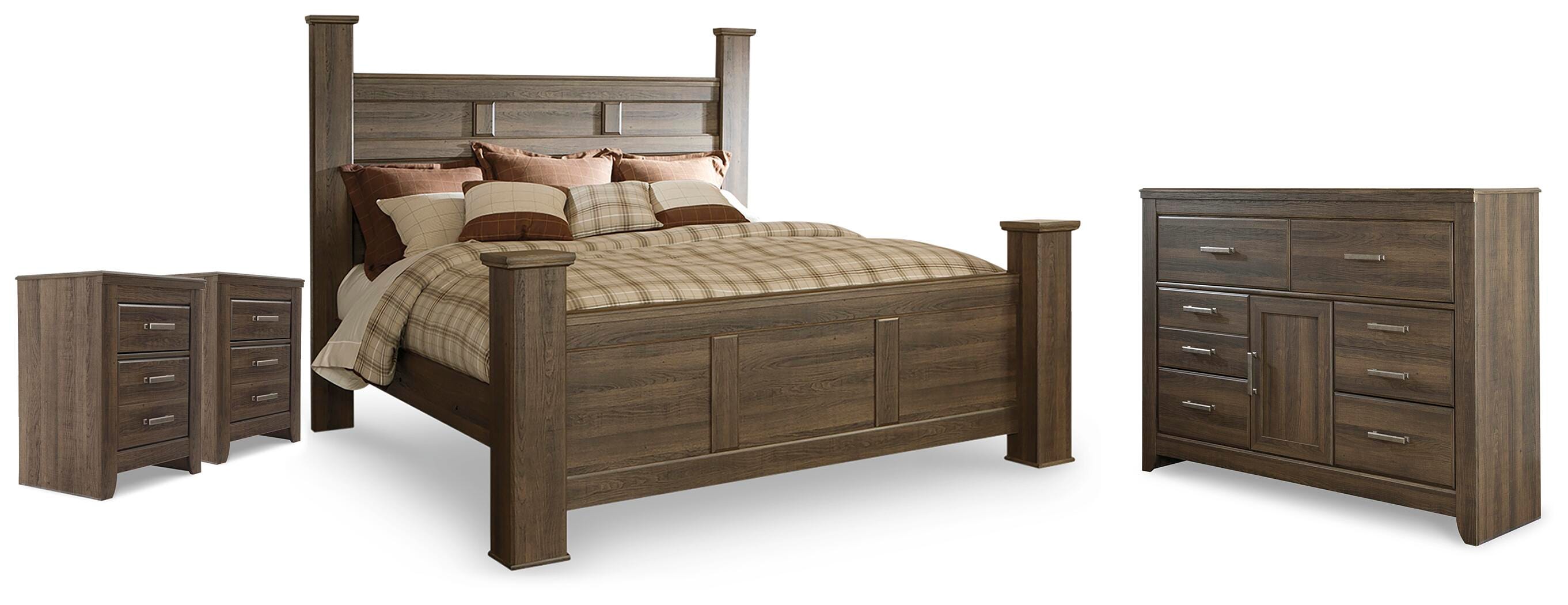 J&M Furniture - Ashley Furniture - Juararo King Poster Bed, Dresser and 2 Nightstands - King Poster Bed, Dresser and 2 Nightstands - B251B51