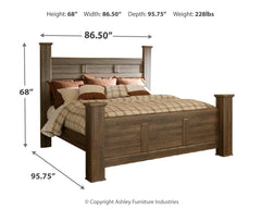 Juararo King Poster Bed and 2 Nightstands