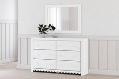 J&M Furniture - Ashley Furniture - Mollviney Dresser and Mirror - Dresser and Mirror / White - B2540B1