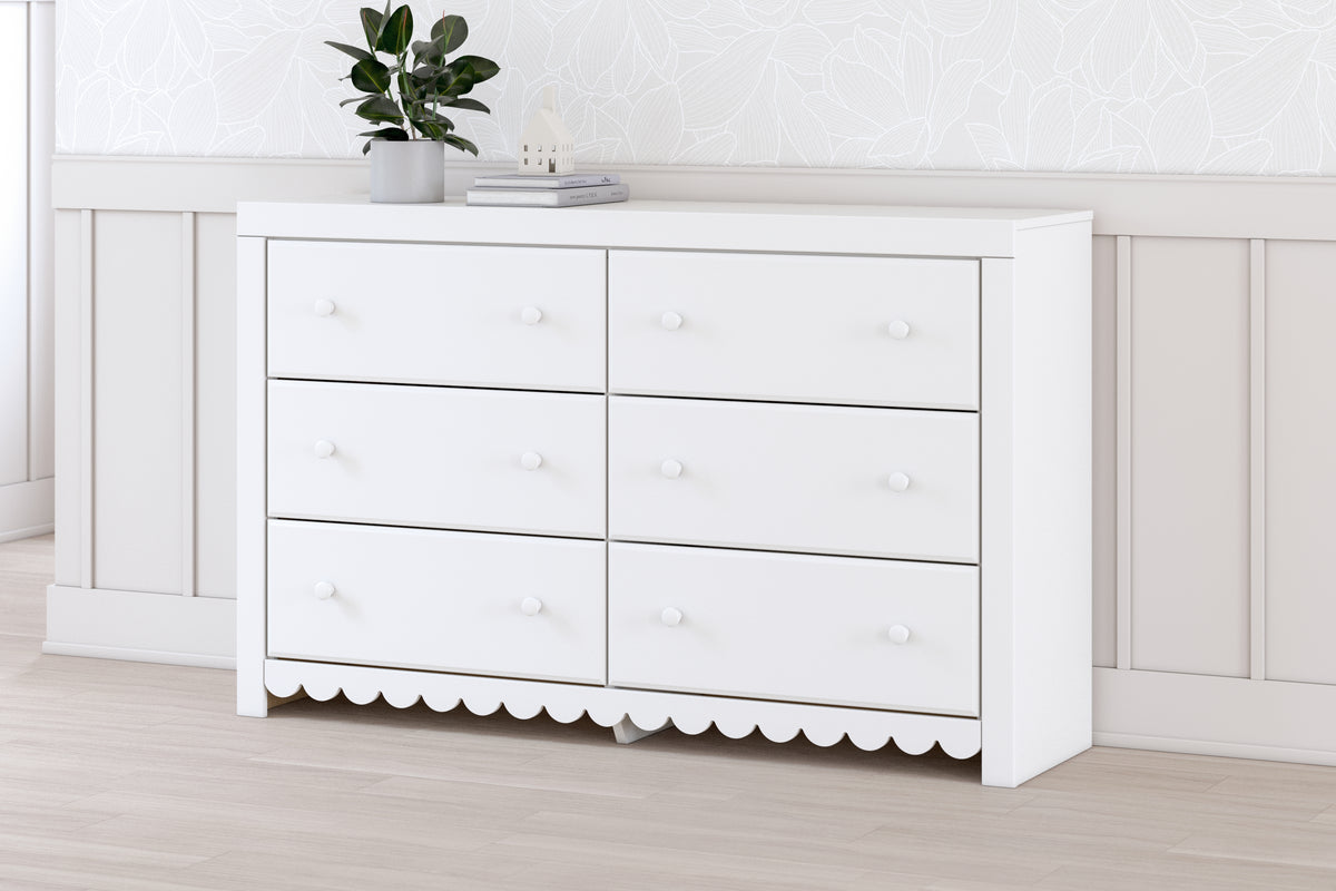 J&M Furniture - Ashley Furniture - Mollviney Dresser - Six Drawer Dresser / White - B2540-31