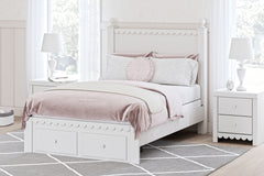 J&M Furniture - Ashley Furniture - Mollviney Full Panel Storage Bed - Full Panel Storage Bed / White - B2540B7