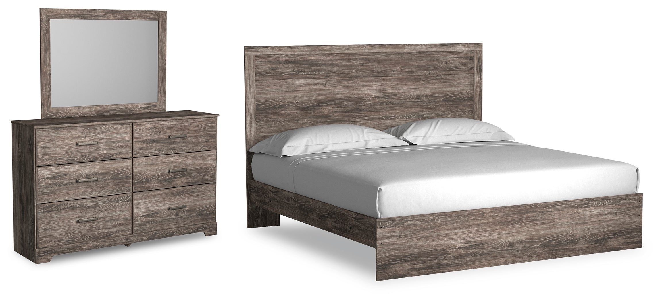 J&M Furniture - Ashley Furniture - Ralinksi King Panel Bed, Dresser and Mirror - King Panel Bed, Dresser and Mirror - B2587B13