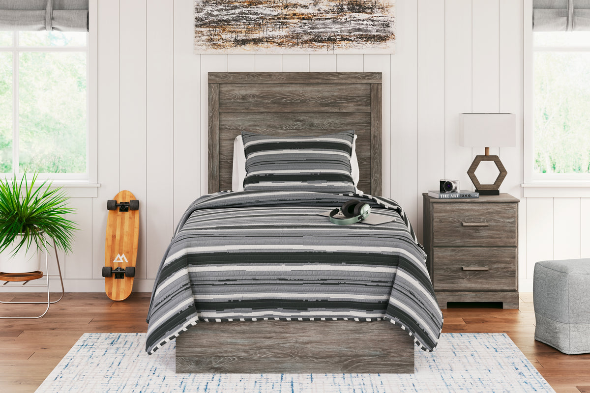 J&M Furniture - Ashley Furniture - Ralinksi Twin Panel Bed - Twin Panel Bed / Gray - B2587B11