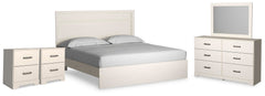 J&M Furniture - Ashley Furniture - Stelsie King Panel Bed, Dresser, Mirror and Nightstand - King Panel Bed, Dresser, Mirror and Nightstand - B2588B17