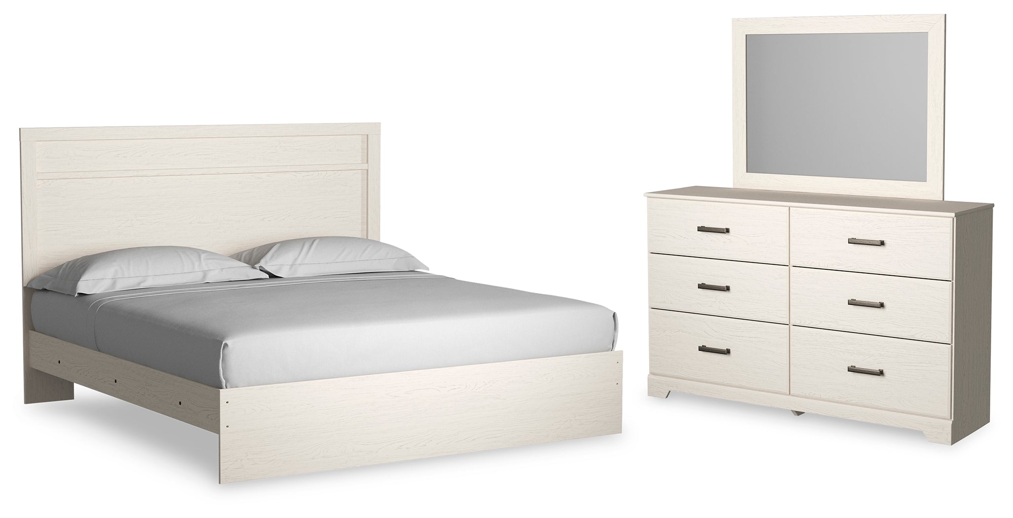 J&M Furniture - Ashley Furniture - Stelsie King Panel Bed, Dresser and Mirror - King Panel Bed, Dresser and Mirror - B2588B14