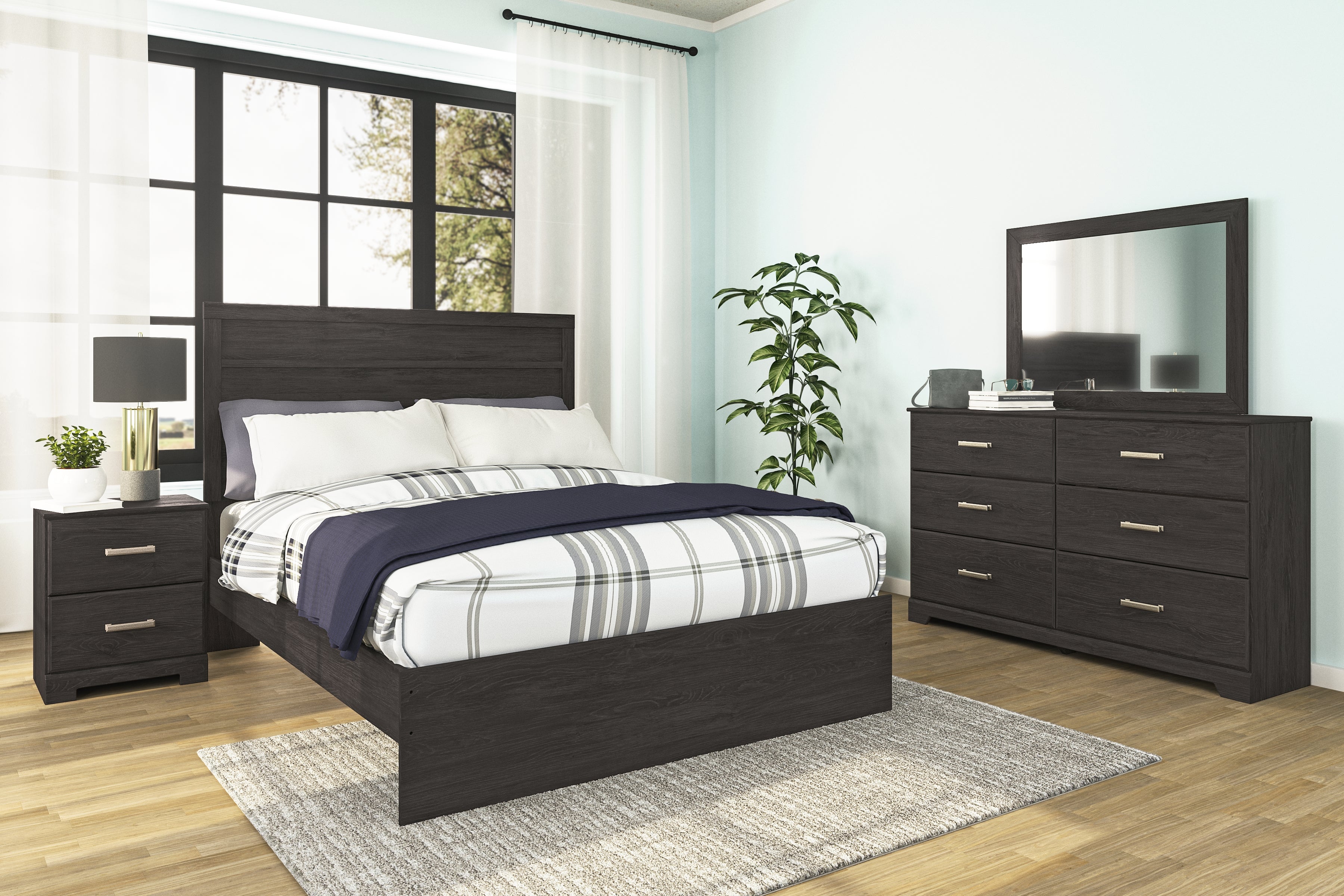 J&M Furniture - Ashley Furniture - Belachime Queen Panel Bed - Queen Panel Bed / Charcoal - B2589B2