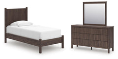 J&M Furniture - Ashley Furniture - Pamytta Twin Panel Platform Bed, Dresser and Mirror - Twin Panel Platform Bed, Dresser and Mirror - PCB2614B3