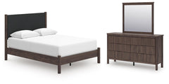 J&M Furniture - Ashley Furniture - Pamytta Queen Upholstered Platform Bed, Dresser and Mirror - Queen Upholstered Platform Bed, Dresser and Mirror - PCB2614B13