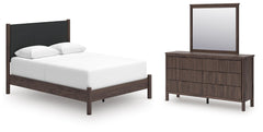 J&M Furniture - Ashley Furniture - Pamytta Queen Upholstered Panel Bed, Dresser and Mirror - Queen Upholstered Panel Bed, Dresser and Mirror - PCB2614B25