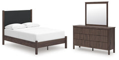 J&M Furniture - Ashley Furniture - Pamytta Full Upholstered Platform Bed, Dresser and Mirror - Full Upholstered Platform Bed, Dresser and Mirror - PCB2614B11
