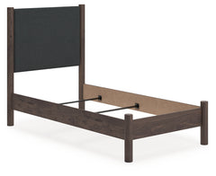 J&M Furniture - Ashley Furniture - Pamytta Twin Upholstered Panel Bed - Twin Upholstered Panel Bed / Brown - PCB2614B20