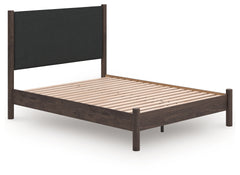 J&M Furniture - Ashley Furniture - Pamytta Queen Upholstered Panel Platform Bed - Queen Upholstered Panel Platform Bed / Brown - PCB2614B12
