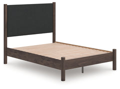 J&M Furniture - Ashley Furniture - Pamytta Full Upholstered Panel Platform Bed - Full Upholstered Panel Platform Bed / Brown - PCB2614B10