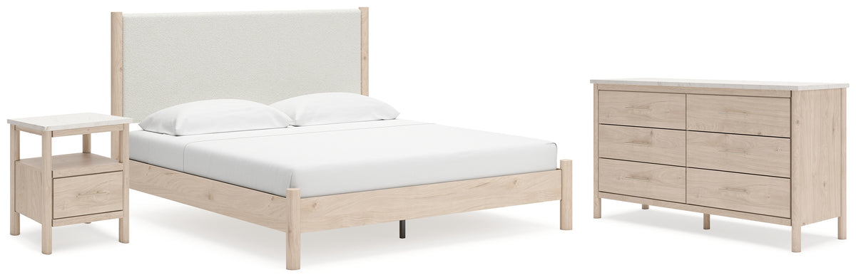 J&M Furniture - Ashley Furniture - Cadmori King Upholstered Panel Bed, Dresser and Nightstand - King Upholstered Panel Bed, Dresser and Nightstand - B2615B11