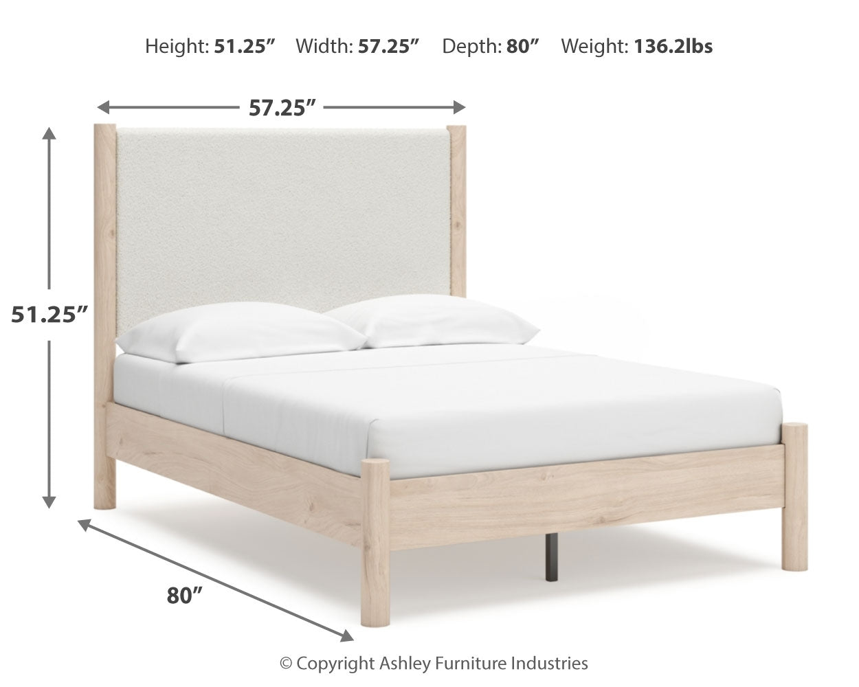 Cadmori Full Upholstered Panel Bed