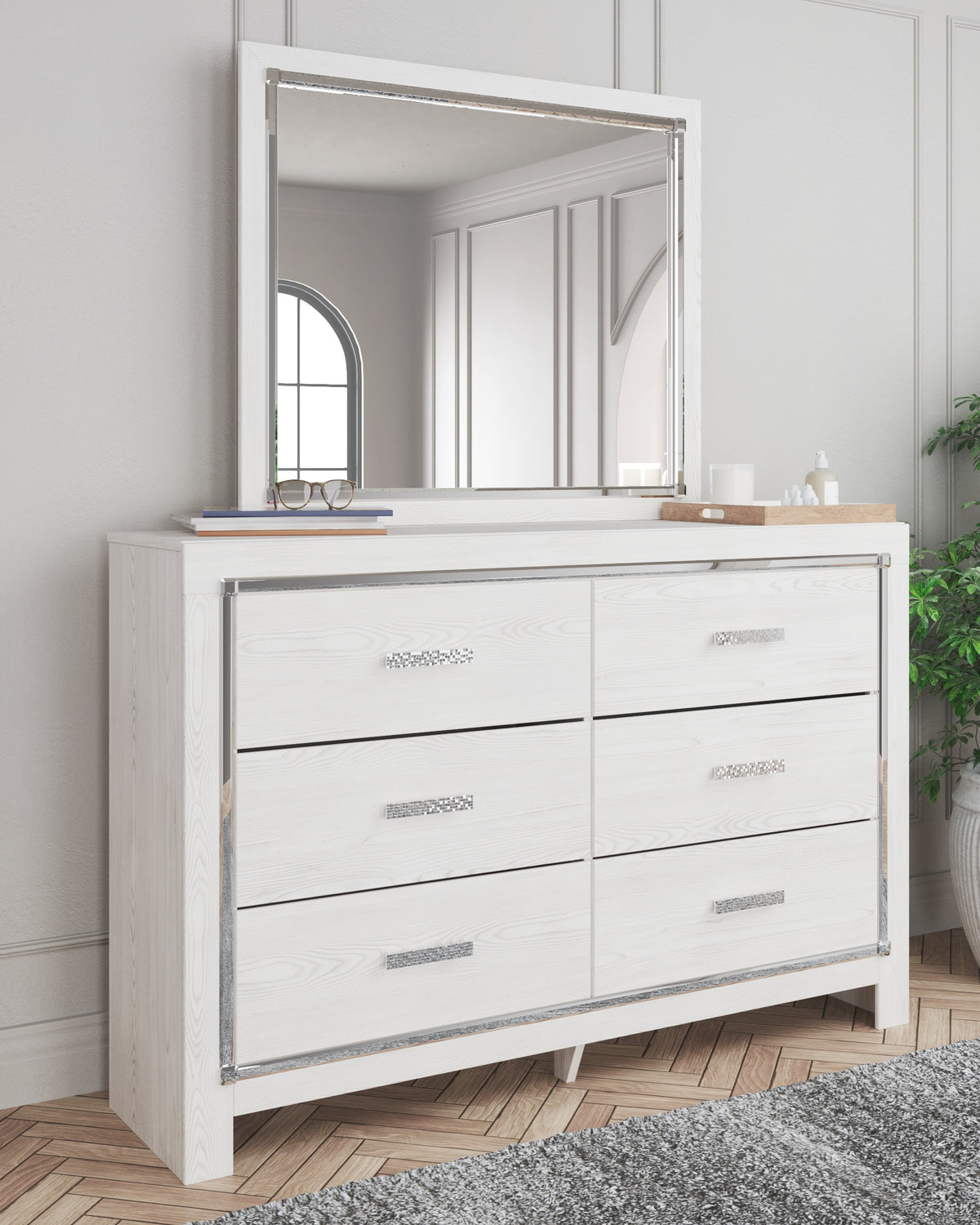 J&M Furniture - Ashley Furniture - Altyra Dresser and Mirror - Dresser and Mirror / White - B2640B1