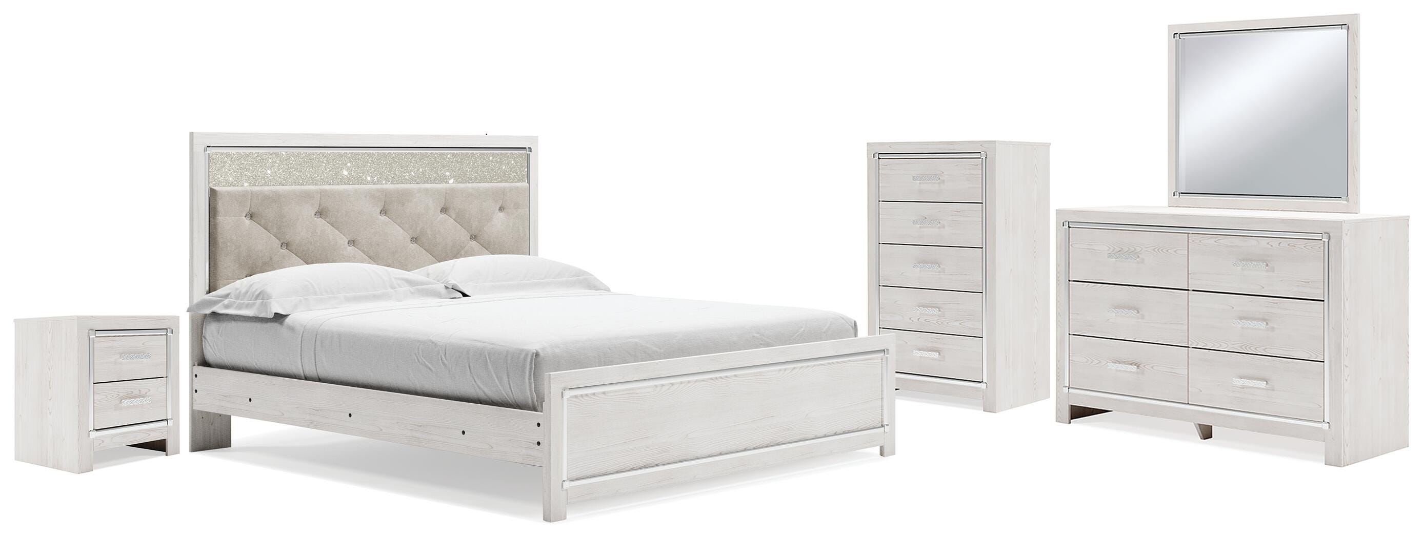 J&M Furniture - Ashley Furniture - Altyra King Panel Bed, Dresser, Mirror, Chest and Nightstand - King Panel Bed, Dresser, Mirror, Chest and Nightstand - B2640B59