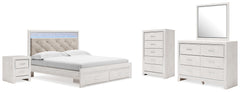J&M Furniture - Ashley Furniture - Altyra King Upholstered Storage Bed, Dresser, Mirror, Chest, and Nightstand - King Upholstered Storage Bed, Dresser, Mirror, Chest, and Nightstand - B2640B40