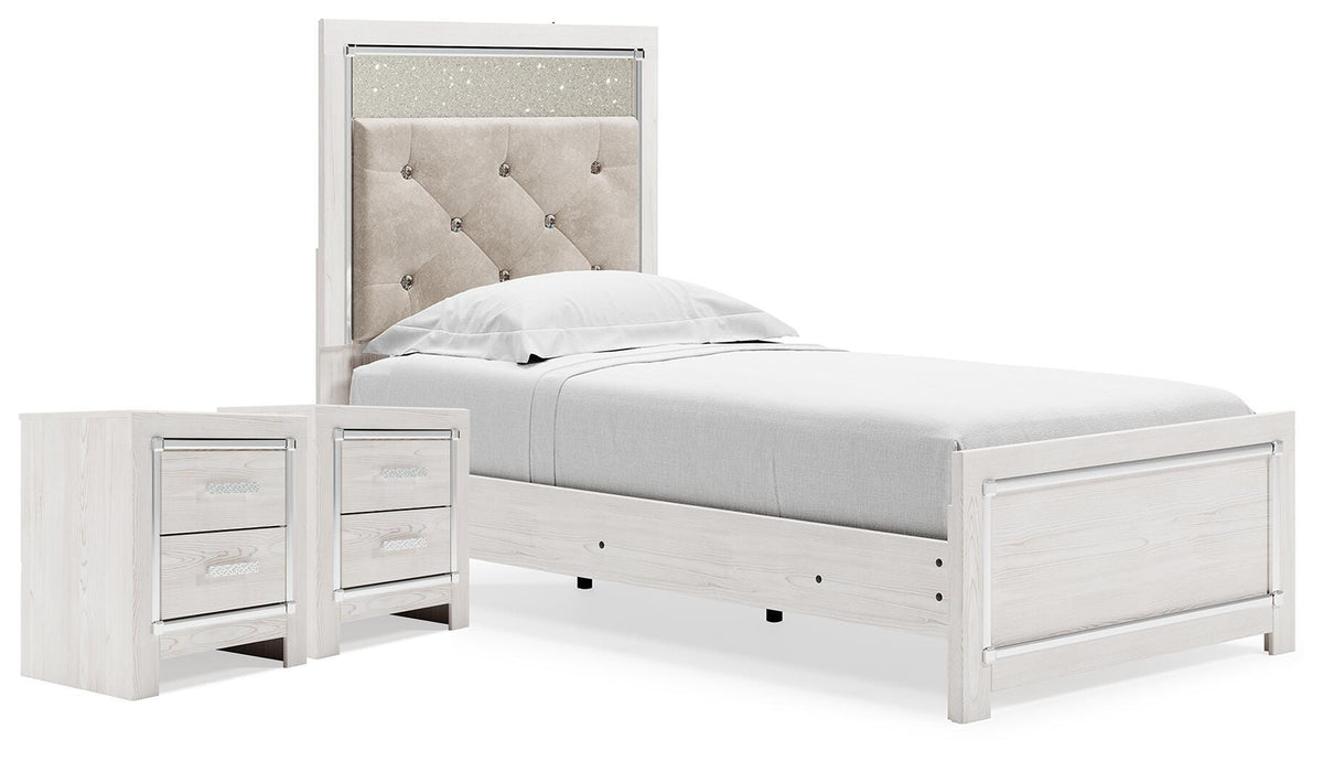 J&M Furniture - Ashley Furniture - Altyra Twin Upholstered Panel Bed and 2 Nightstands - Twin Upholstered Panel Bed and 2 Nightstands - B2640B74