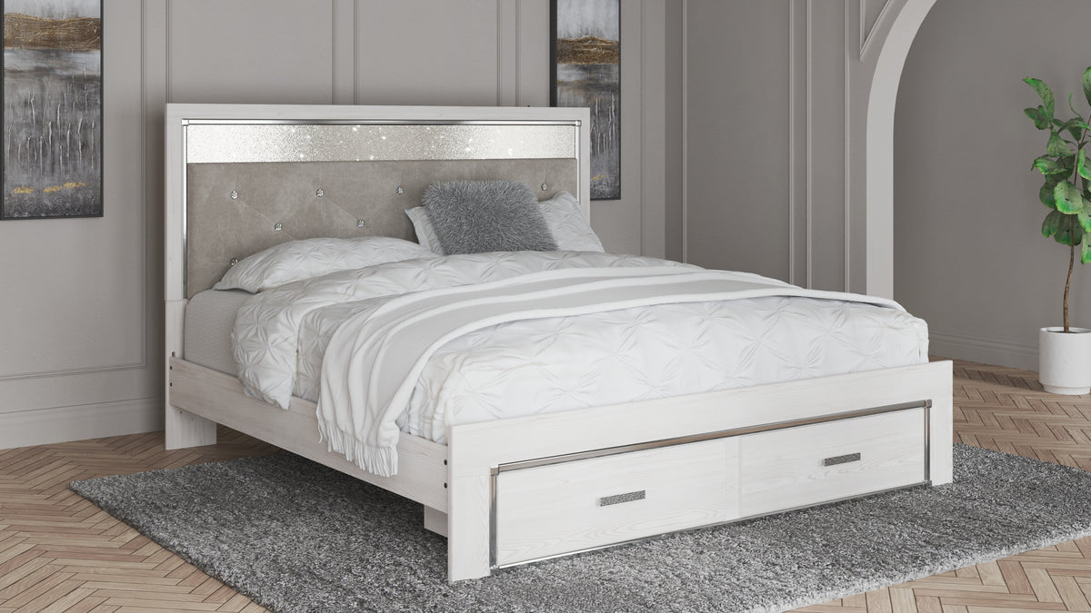 J&M Furniture - Ashley Furniture - Altyra King Upholstered Storage Bed - King Upholstered Storage Bed / White - B2640B29