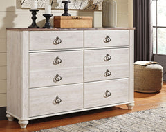 J&M Furniture - Ashley Furniture - Willowton Dresser - Six Drawer Dresser / Whitewash - B267-31