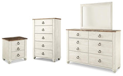 J&M Furniture - Ashley Furniture - Willowton Dresser, Mirror, Chest and Nightstand - Dresser, Mirror, Chest and Nightstand - B267B76