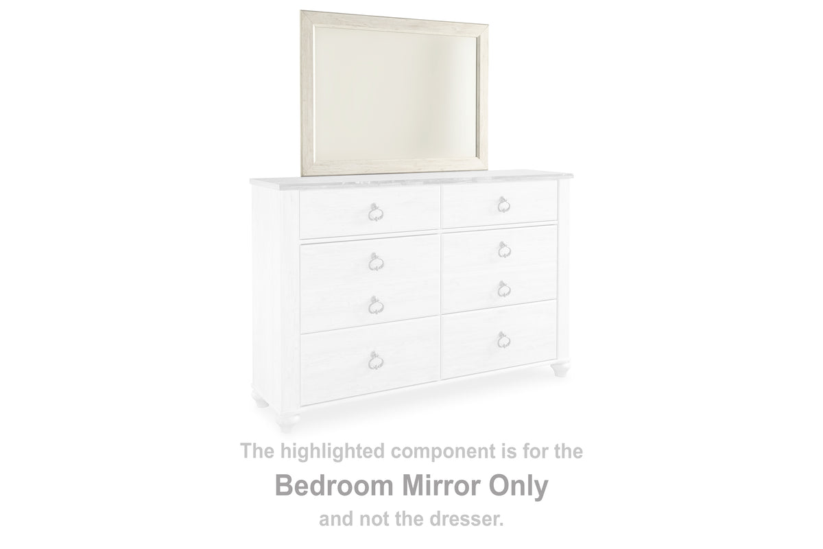 J&M Furniture - Ashley Furniture - Willowton Bedroom Mirror - Bedroom Mirror / Whitewash - B267-36