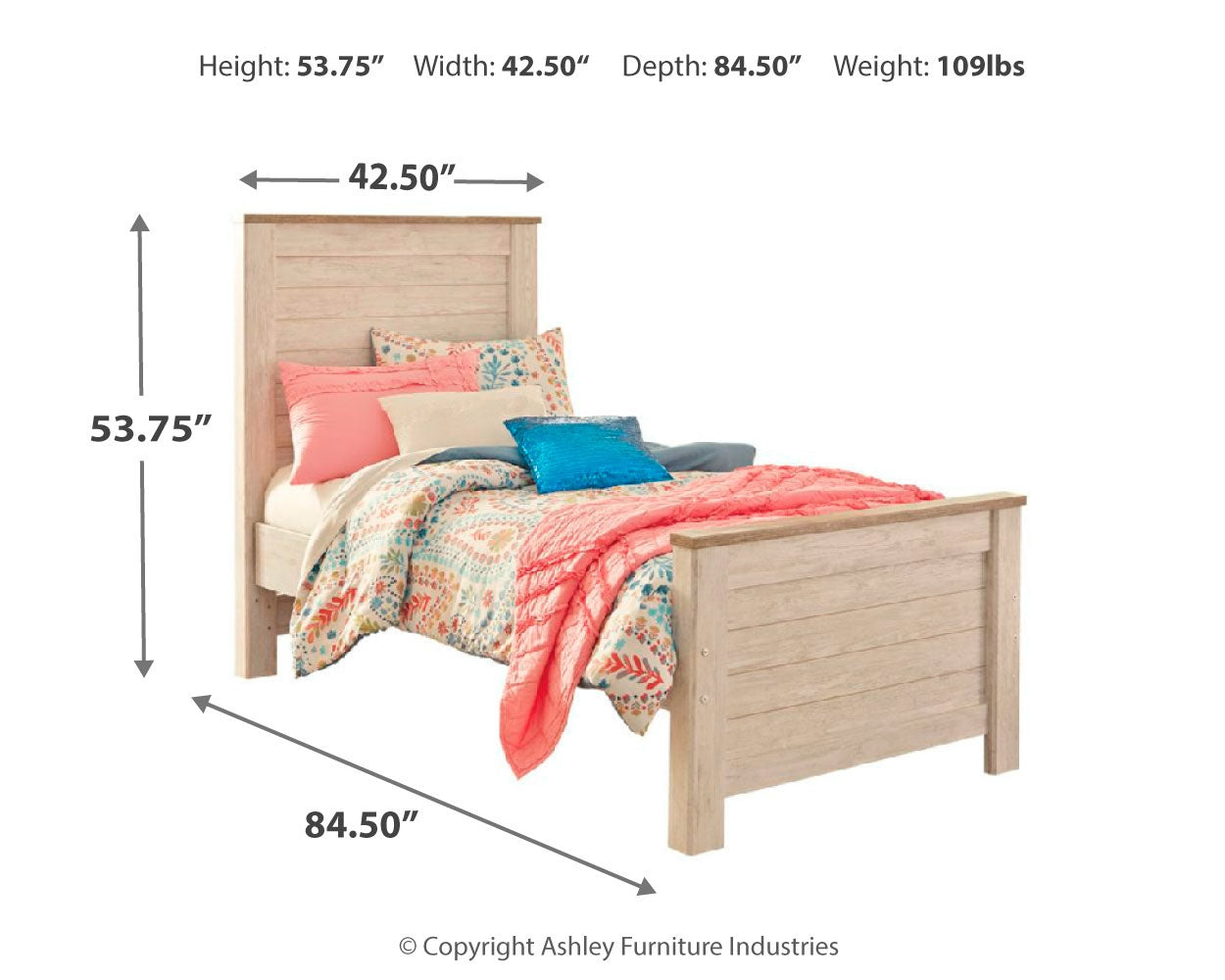 Willowton Twin Panel Bed